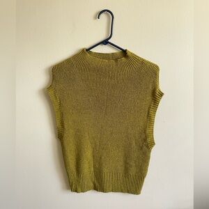 Ma Eve by Anthropologie Knit Sweater Vest in Olive Green Medium